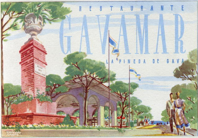 Targeta del Restaurant Gavamar (part frontal)
